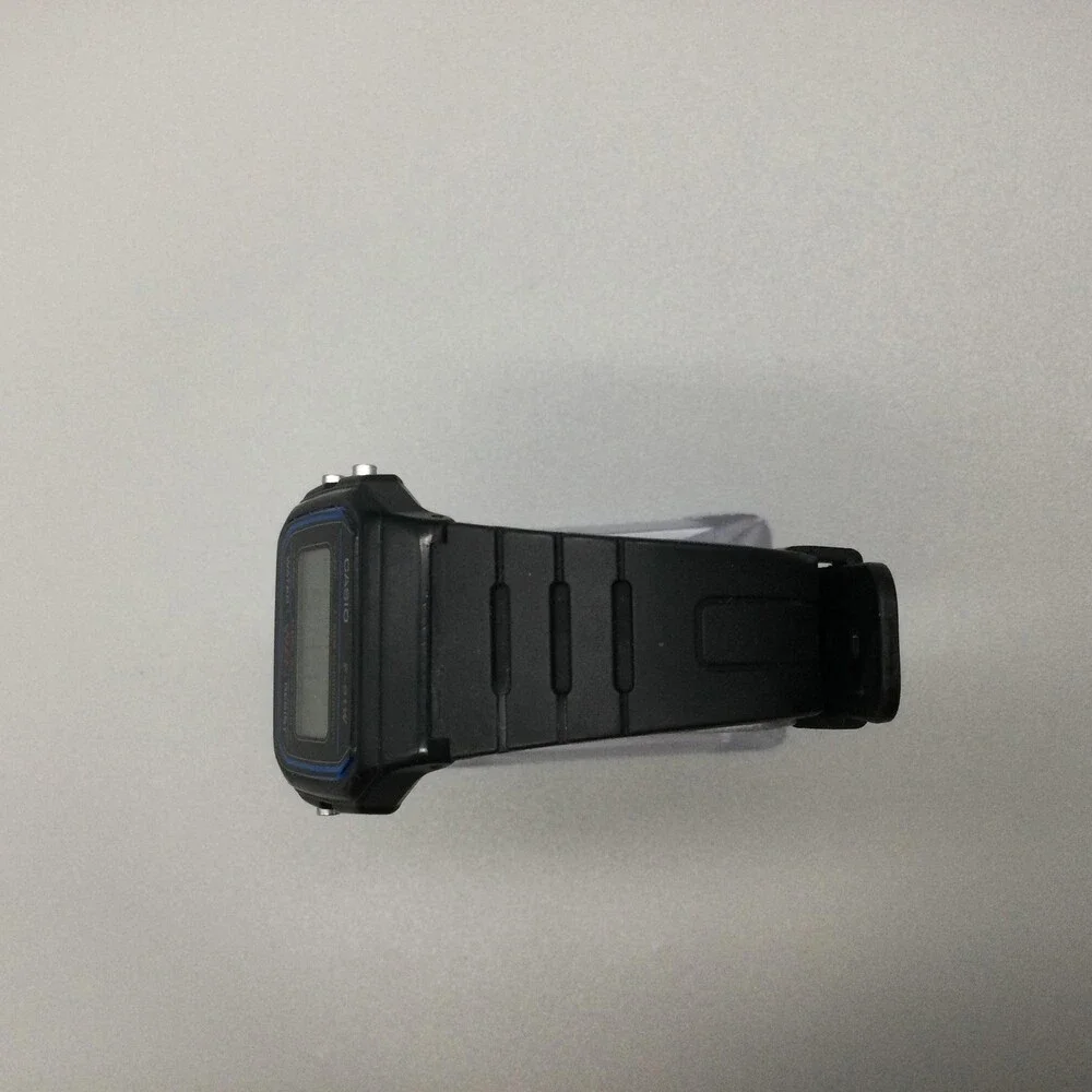 Casio 593 F-91W Mens Watch 33mm Black Resin Alarm Chronograph Backlight